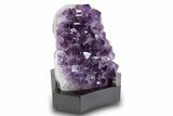 Deep Purple Amethyst Geode With Wood Base - Uruguay #300763-1